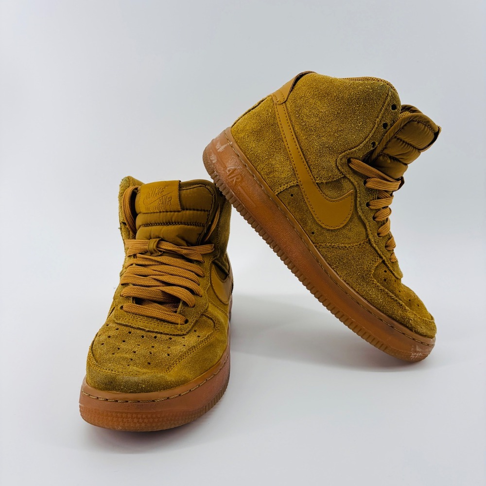 Nike Air Force 1 High WB Wheat Suede Kids Sneakers Size 5.5Y High Top CK0262-700